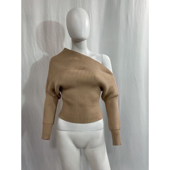 Line & Dot 'Blair' Tan Off Shoulder Sweater Size S - NWT - Picture 2 of 5